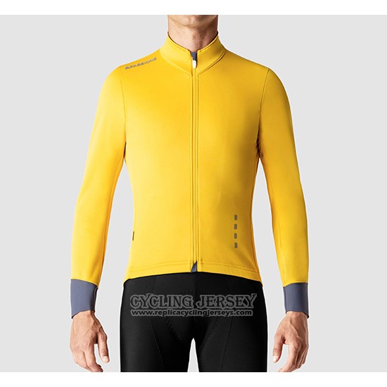 2019 Cycling Jersey La Passione Yellow Gray Long Sleeve And Bib Tight